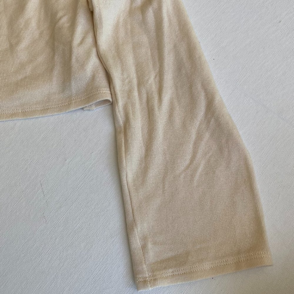 Lovers and Friends "Mandy Top" in Tan/Cream with Mock-Neck Top Size M - Picture 6 of 10